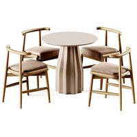 Burin Table D80 by Viccarbe and Chair Emilia by Meridiani