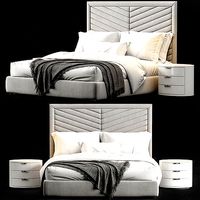 Rhys II Dovetail Tufted Nailhead Headboard Bed