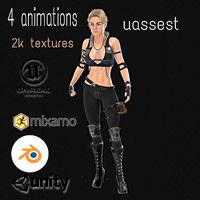 sonya fighter girl game ready model