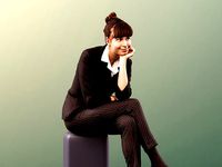 Alyssa 11532 - Business Woman Sitting Leaning On Hand