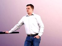 Fabian 11264 - Business Man Standing Leaning On A Table