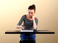 Mady 10106 - Girl Writing On A Desk