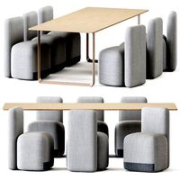 Table Solid Oak by Muuto and Season Armchair by Viccarbe