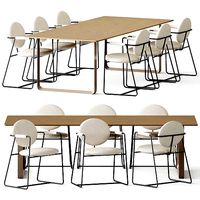 Table Solid Oak by Muuto and Gemma Chair by Baxter