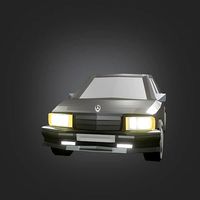 e190 W201 low-poly car game-ready