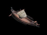 Roman Trireme battle ship 3D model highpoly