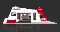 Exhibition Stall 3D Model 12 Mtr X 10 Mtr 3 Sides Open
