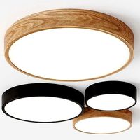 Wood round Ceiling light Plafonnier en bois fin en forme de