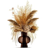 Bouquet of dry flowers in a glass vase 142
