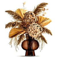 Bouquet of dry flowers in a glass vase 138