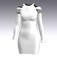 DRESS WHITE OPEN SHOULDER AND SLEVEE MODERN LOOK