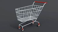 Low Poly Cartoon Super Market Cart