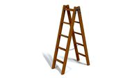 Low Poly Cartoon Wooden Ladder