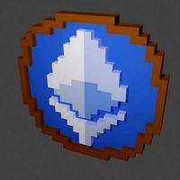 Ethereum Shield Low-poly 3D model Sandbox ready