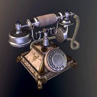 Vintage phone PBR Low poly