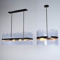 Sander Staggered Glass Chandelier Circular and Rectangular