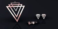 Triangle jewelry set gold  printable S19