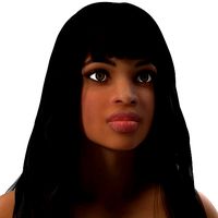 Young Woman Light Skin Black T Pose