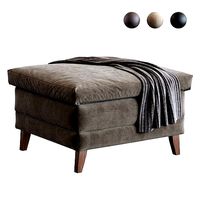 1970s Walter Knoll Leather Ottoman