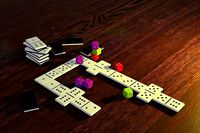 Set of game dominoes