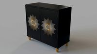 Starburst Two Door Cabinet Navy Gold