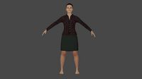 mujer secretaria modelo 3d