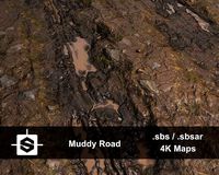 Muddy Road PBR Material Textur