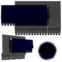 Roman Curtains 128 Roman blind with pompoms