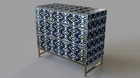 Ikat Inlay Three-Drawer Dresser