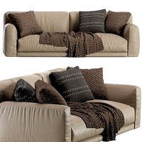 Poliform Paris Seoul Leather Sofa 2 seat