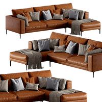 West Elm Harper Terminal Leather Chaise