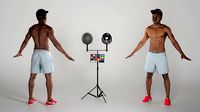 Shirtless young man ready for animation 345