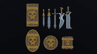 Cartoon sword and shileds kit
