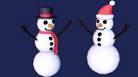 Low-Poly Game-Ready Snowman Set