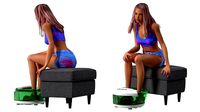 Girl with Foot Bath Massager