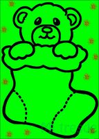 Teddy bear inside stocking Cutter and marker