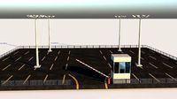 Inner City Roadside Car Parking Lot With Counter