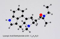 Drug LSD - Lysergic Acid Diethylamide - Molecule 3D model