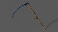 Scythe tool of labor PBR low-poly 3D model