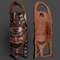 Indigenous Hawai mask wooden carved