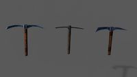 Pickaxe tool of labor PBR low-poly 3D model