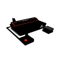 Retro Old School Game Console with Games Low-poly 3D model