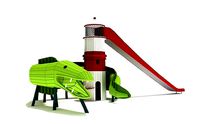 Wooden sea monster theme playground equipment