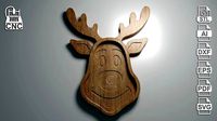 Rudolph Tray - 3D STL file and vector files for CNC