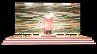 3D elegant oriental beauty expositor setup for product placement