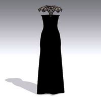DRESS STRAPLESS HEART NECKLINE SLIT DRESS LONG