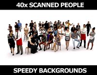 40x Crowds 20 Scanned Casual Cafe 12 Elegant Sitting People