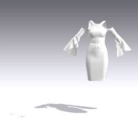 HALTER NECKLINE DRESS WHITE RUFFLED SLEVEE