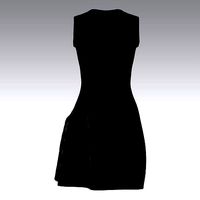 DRESS BLACK ASYMETRIC SKIRT RUFFLED