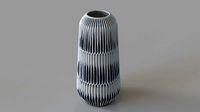 Piega Large Blue And White Vase